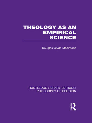 cover image of Theology as an Empirical Science